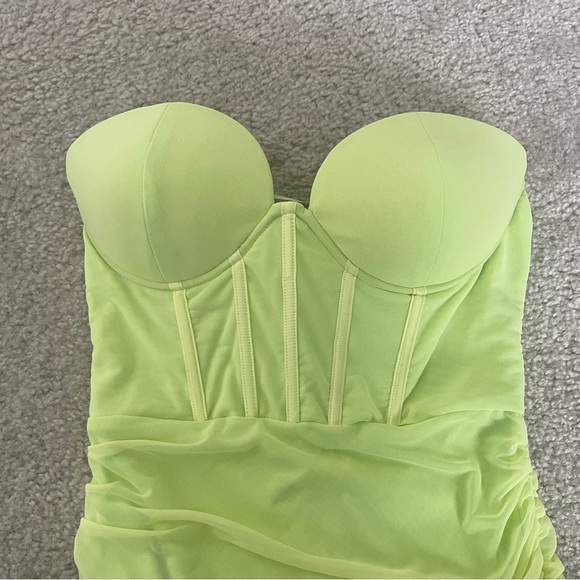 Fashion Nova Ari Mesh Lime Dress - Picture 3 of 4